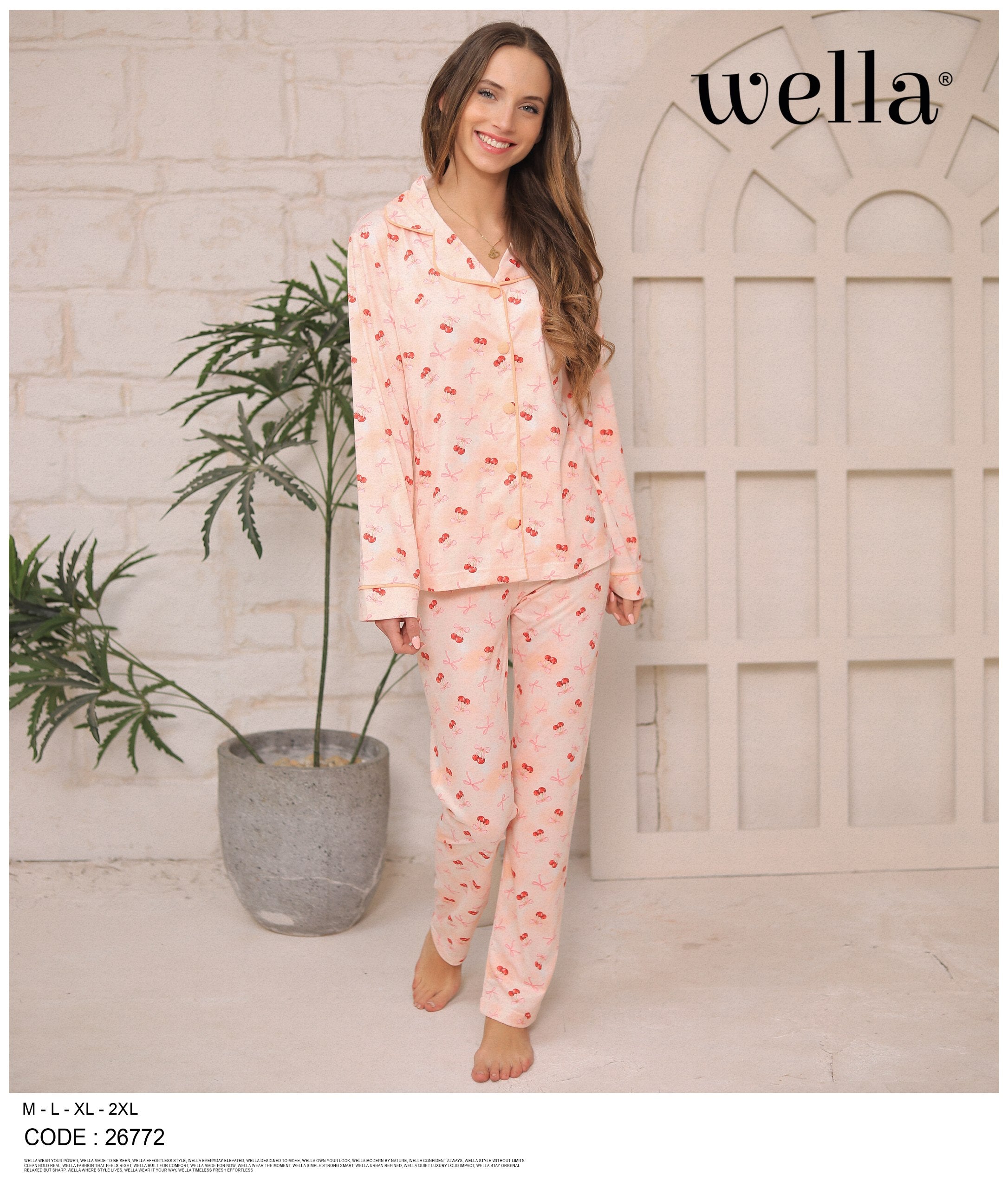 Cherry Ribbon Pajama Set
