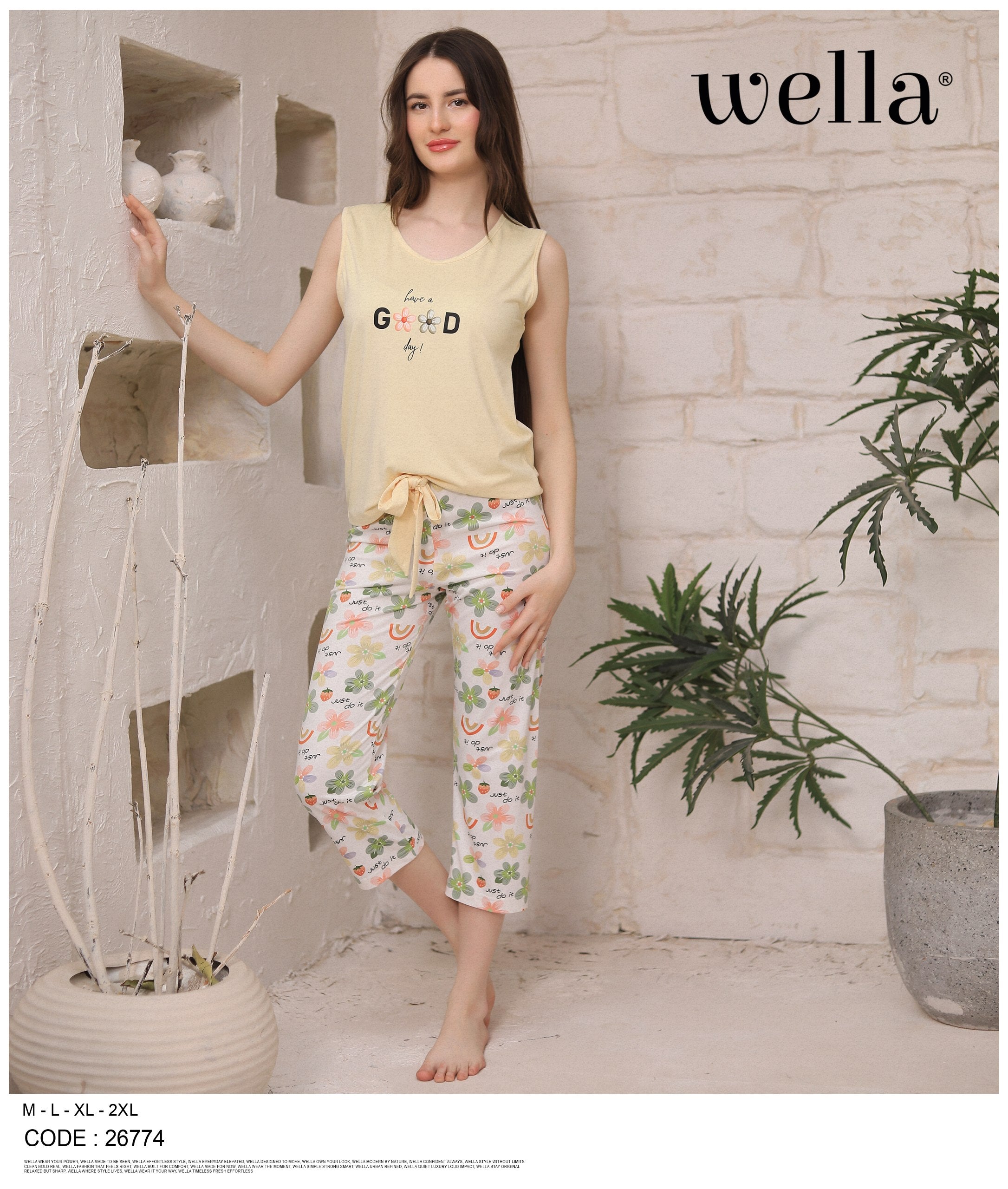 Floral Capri Pajama Set