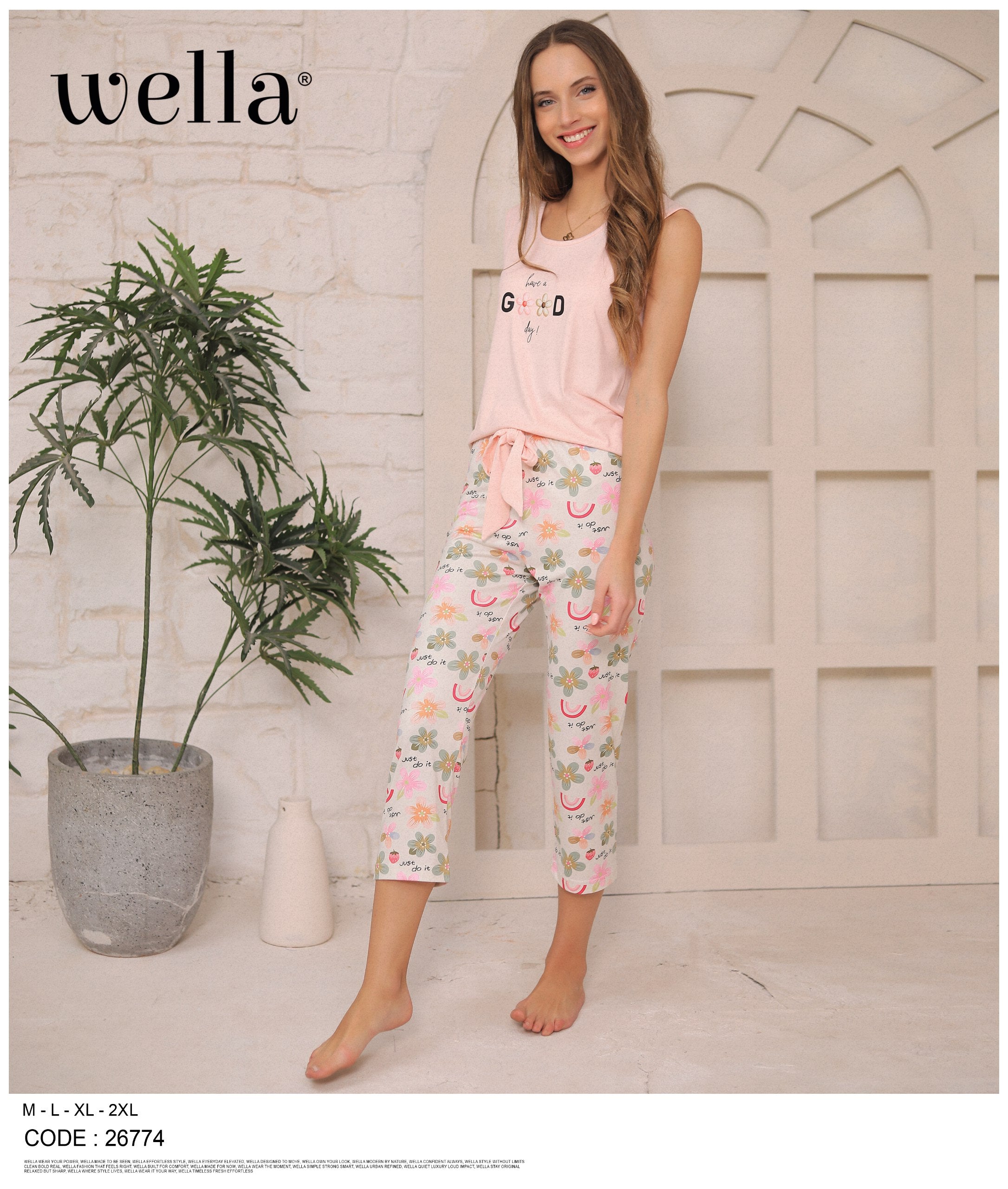 Floral Capri Pajama Set