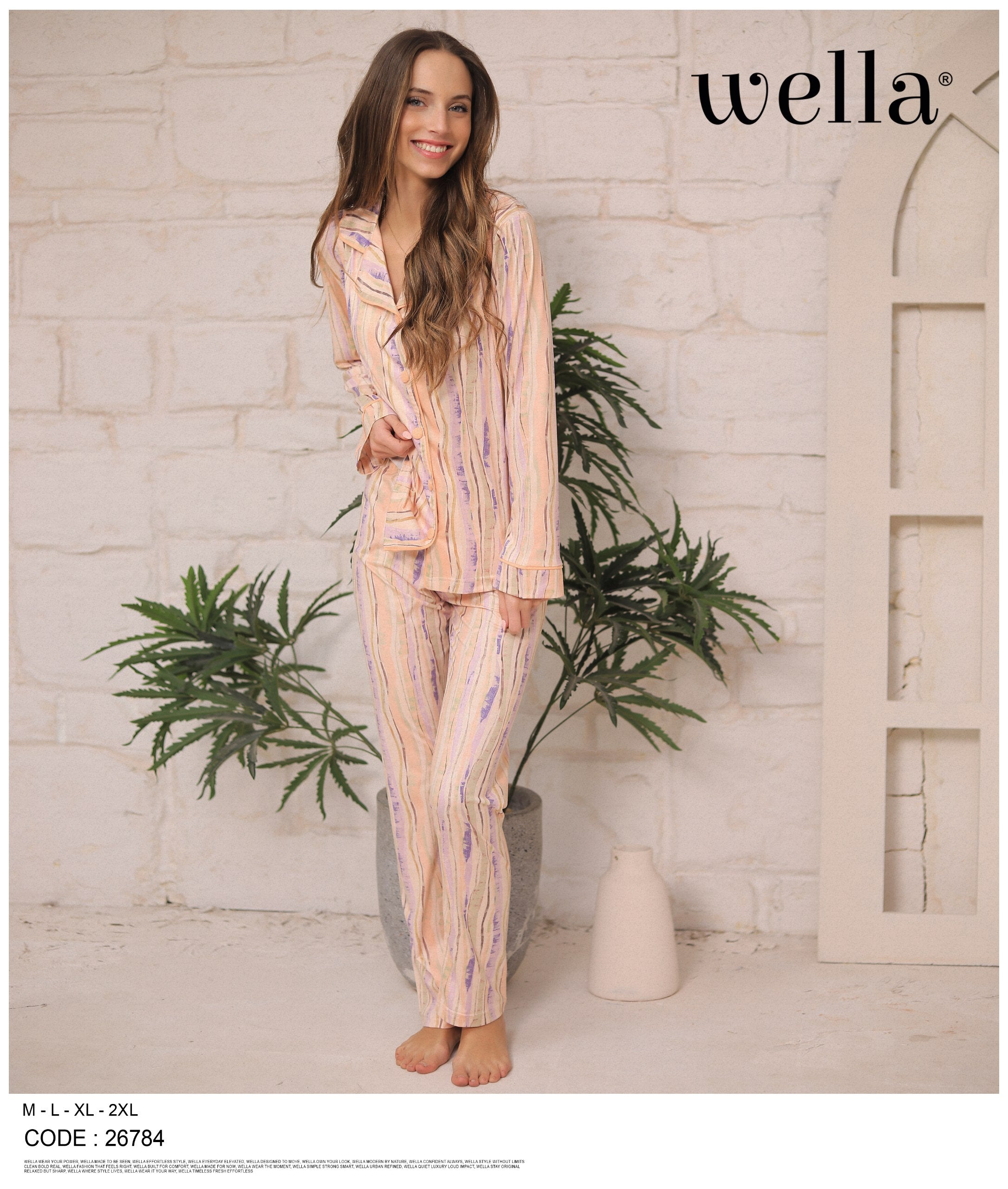 Aqua Watercolor Stripe Pajama Set