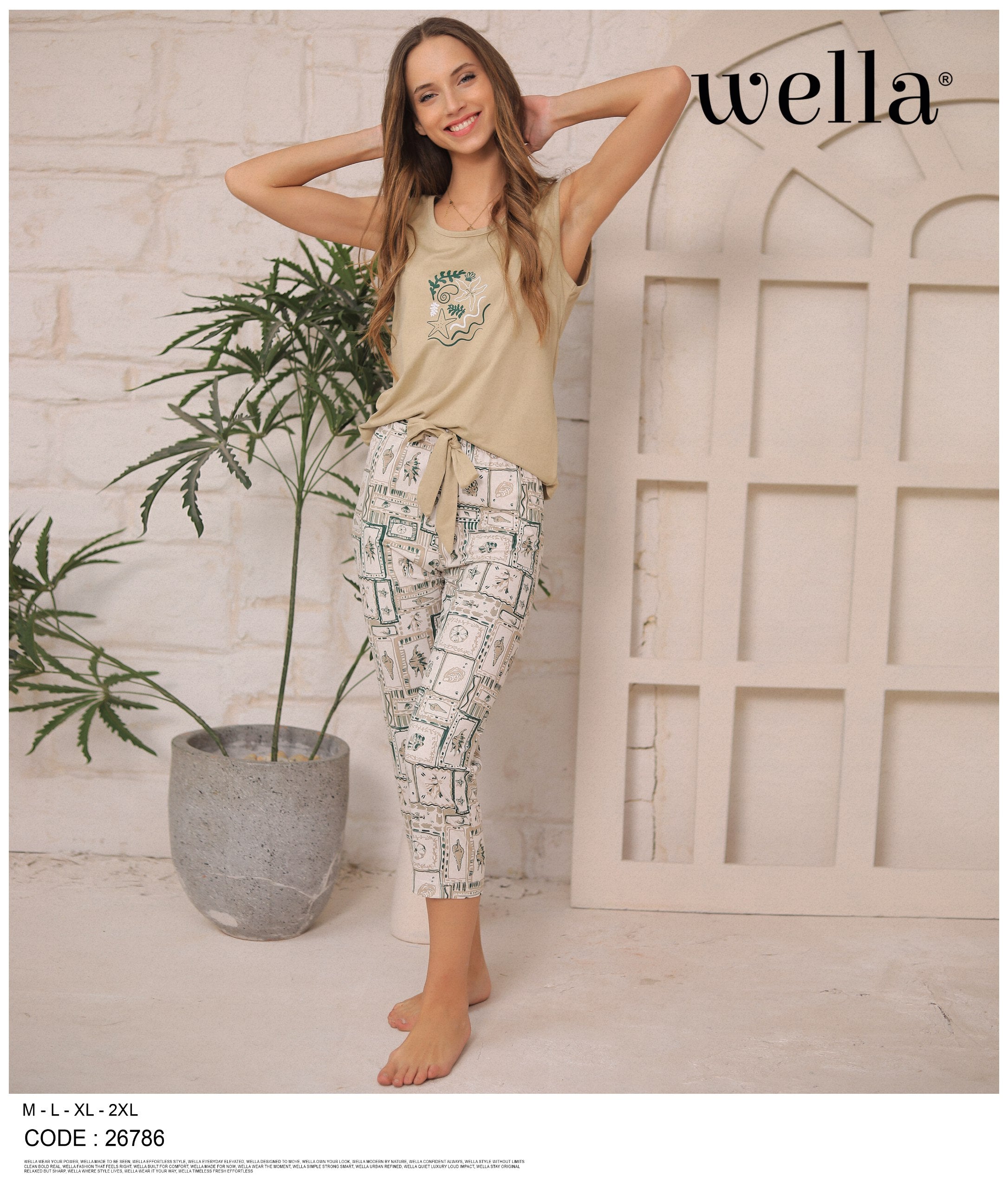 Red Coral Reef Capri Set