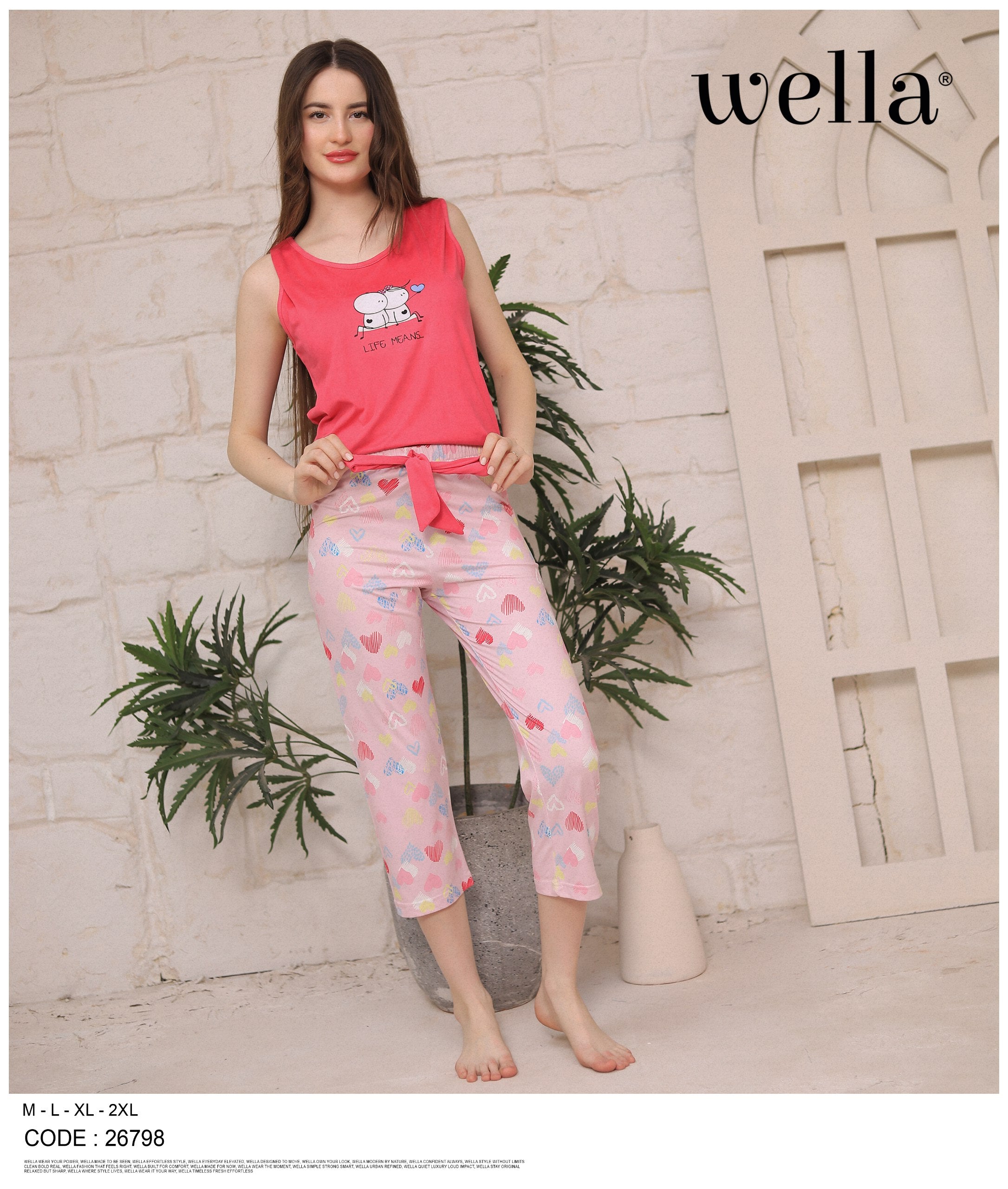 Hearts Capri Set
