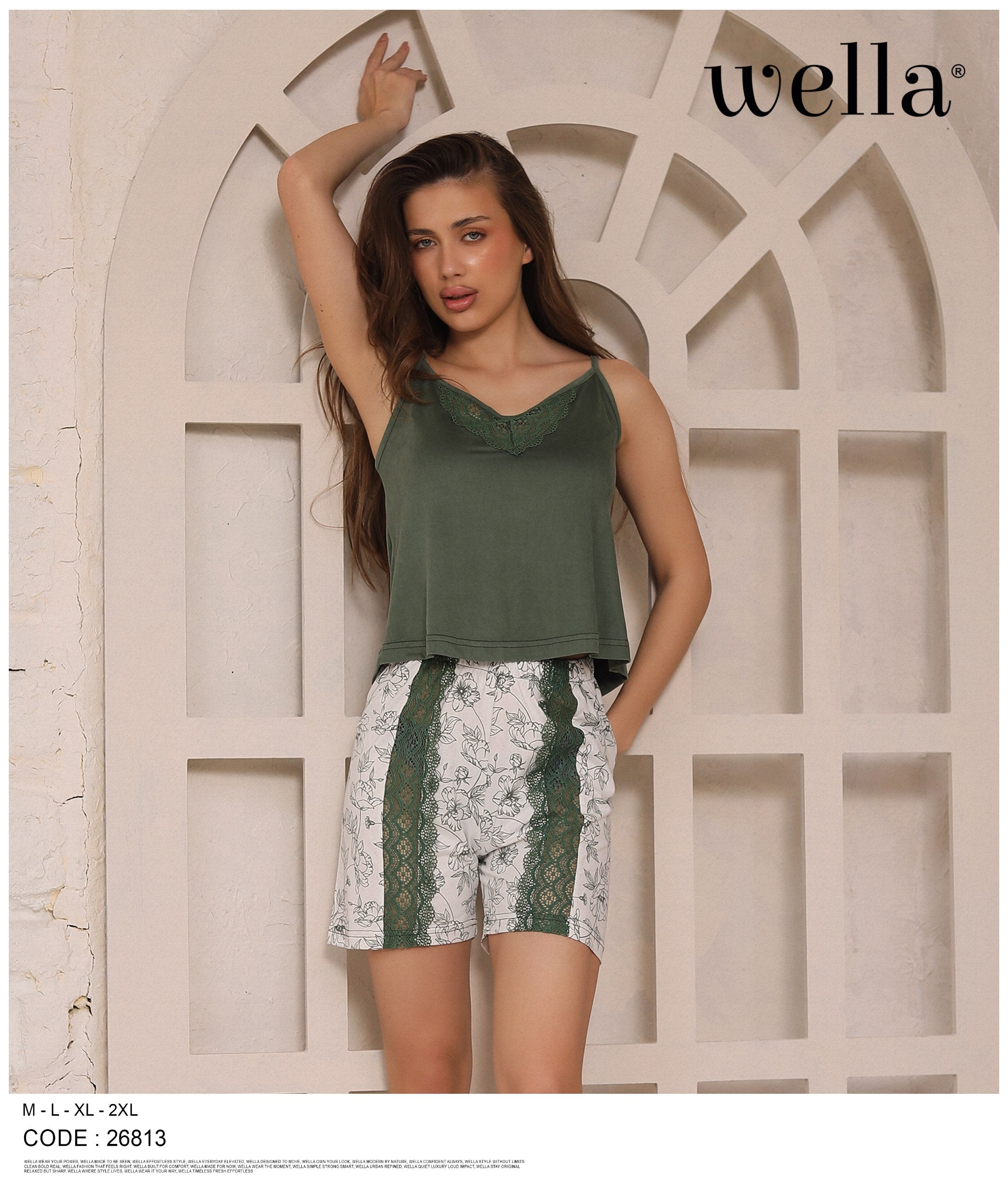 Emerald Lace Short Set