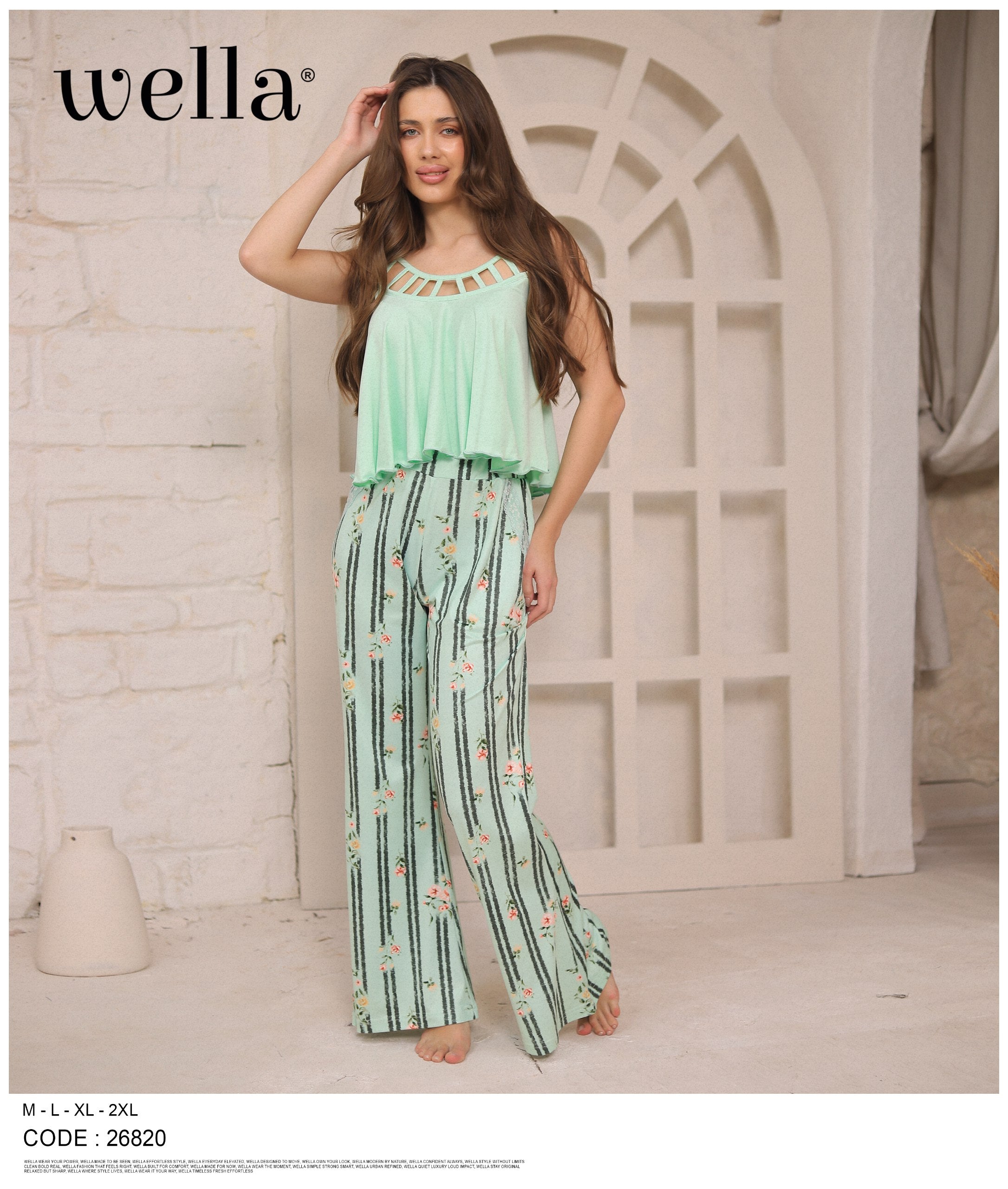 Wide-Leg Pajama Set