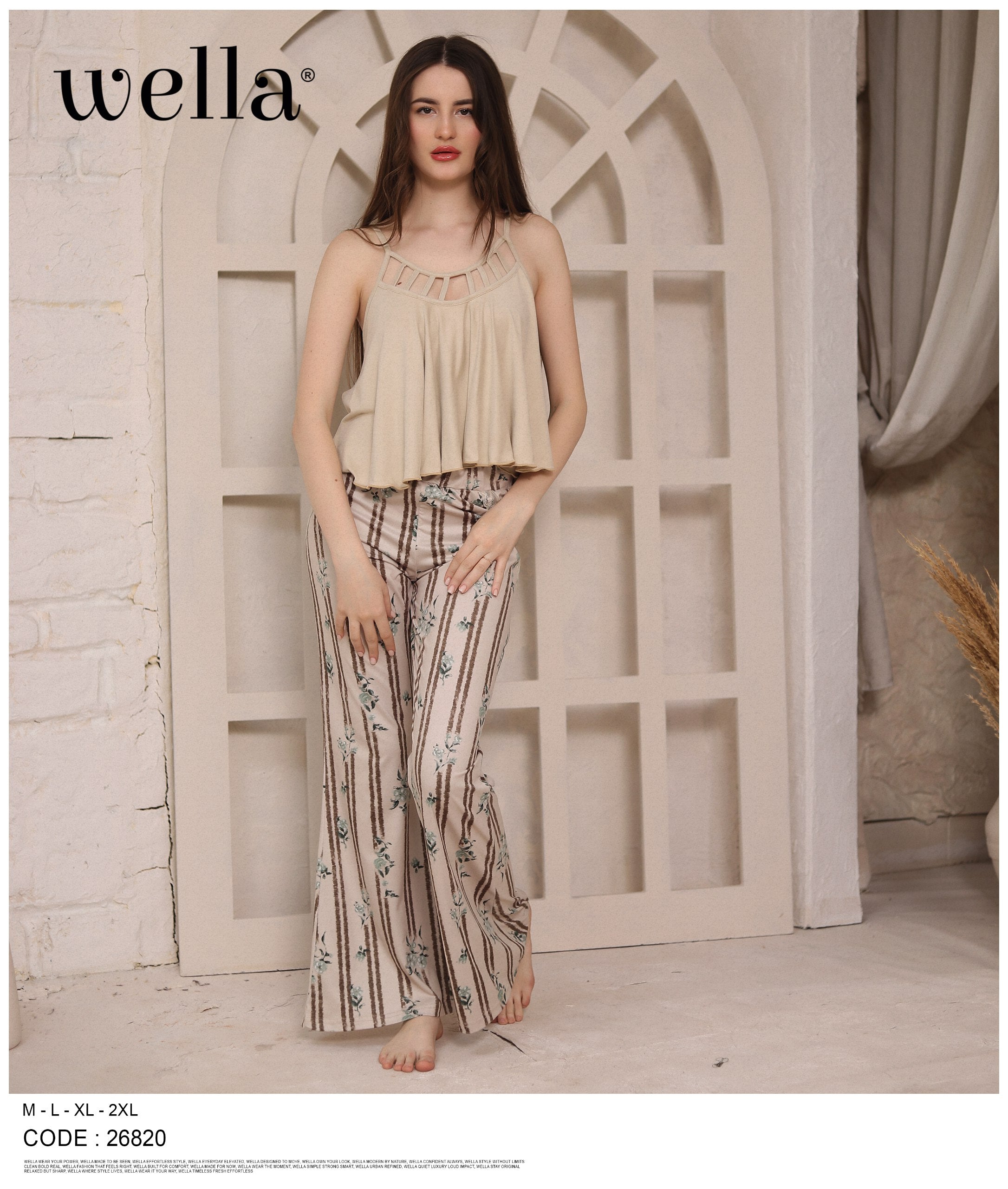 Wide-Leg Pajama Set
