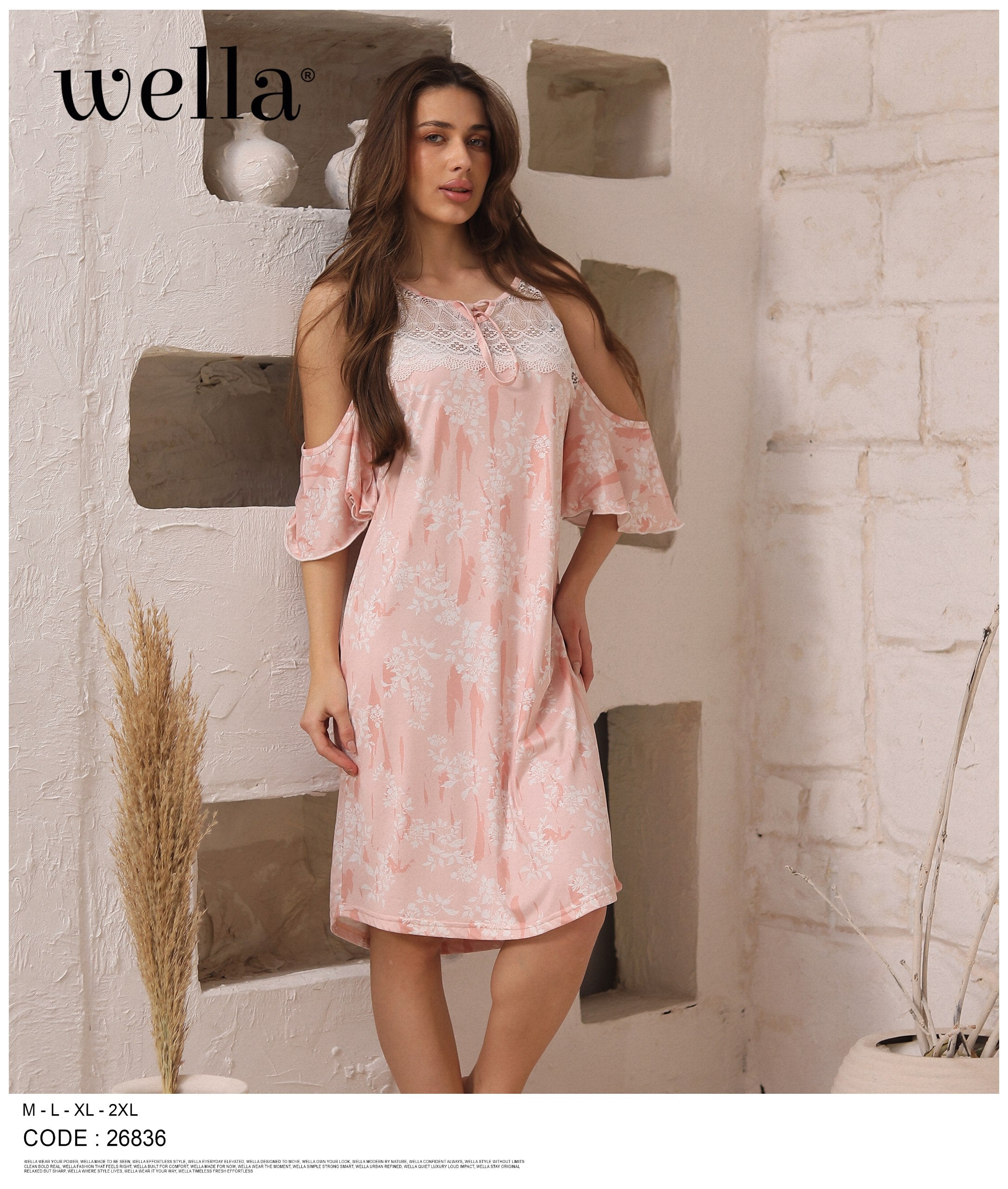 Silver Blossom Lace Nightdress