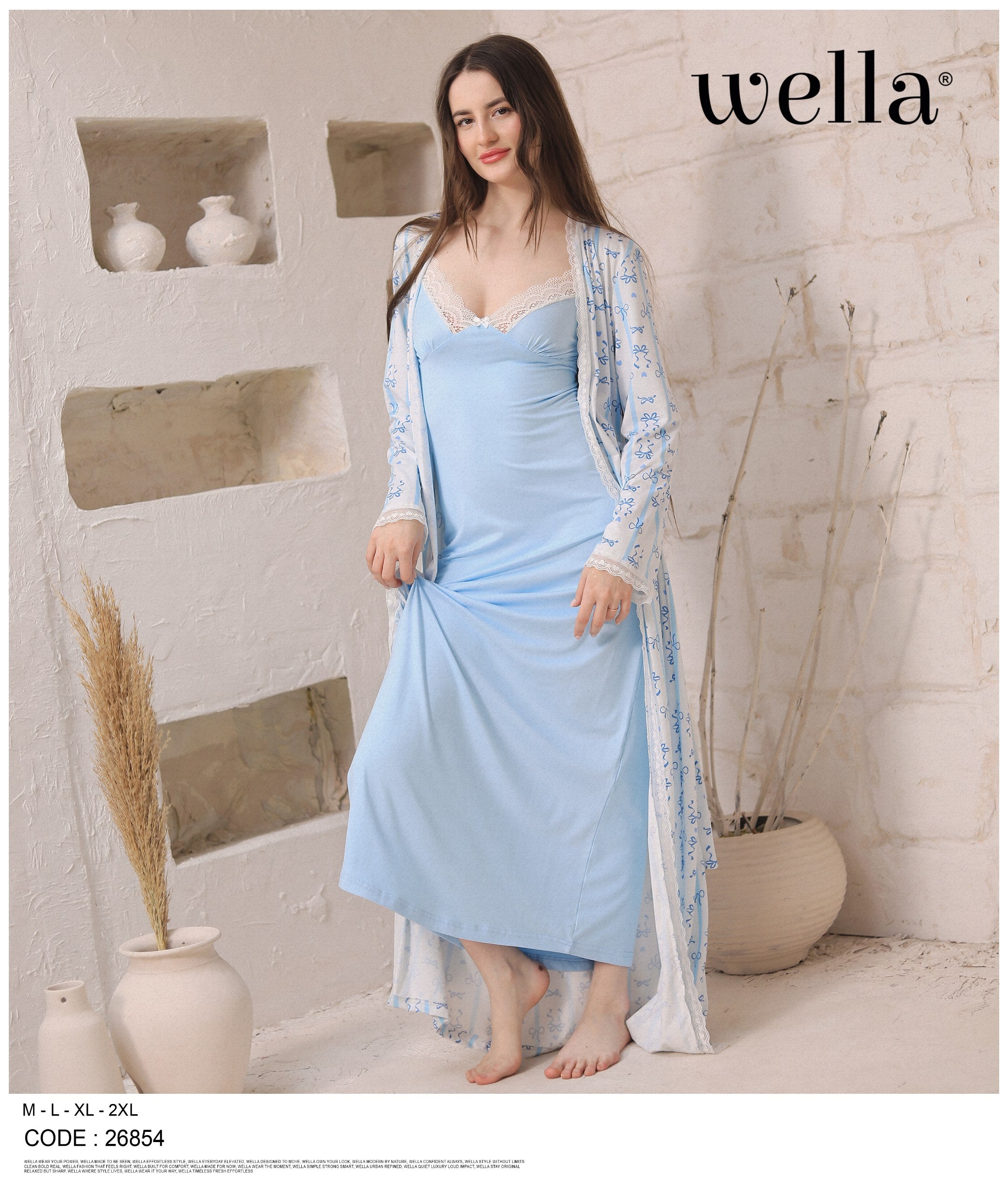 2-Piece Nightdress & Robe Set
