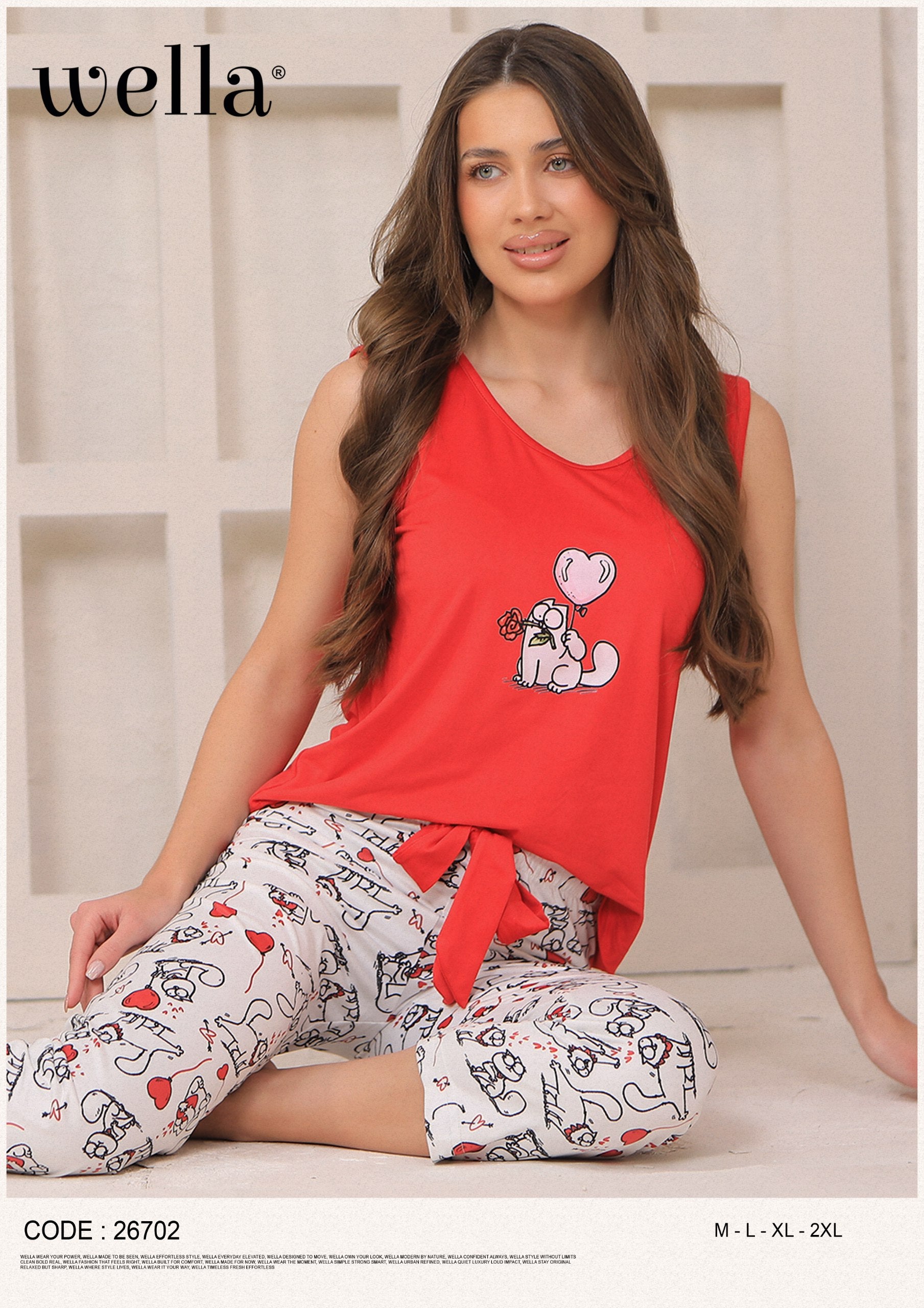 Cut Sleeve Pajama Set